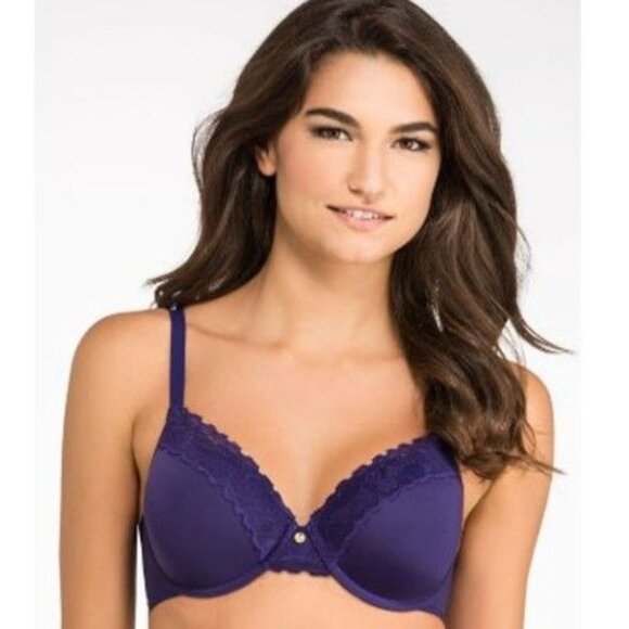 Natori Hidden Glamour Contour Underwire Bra in Deep Purple Size 32DD NEW! - Picture 1 of 10